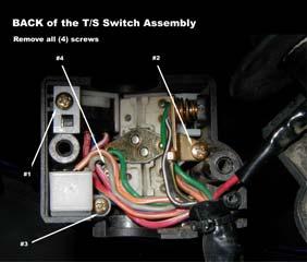 Slider Activated Latched Switch: (Plastic Case) This type of switch is typically found in many Suzuki, Kawasaki and Triumph models. It may have Hi-beam passing button as well.