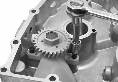 Replace the oil pump if the relief valve condition or function is questionable in any way. Integral Relief Valve Geroter Gears Figure 9-17. Oil Pump Details. Reassembly 1.