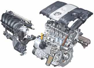 Engines 2.5L/150 HP 5-Cylinder Engine with 4-Valves per Cylinder The 2.5L/150 HP engine has 5 cylinders and 4 valves per cylinder driven by DOHC.