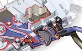 If vacuum exist in the intake manifold, blow-by gases flow directly into the intake manifold.