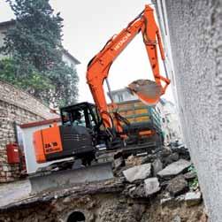 Versatile and efficient, the new ZAXIS 85USB stands out fro the copetition A wide range of applications More copact than conventional odels, the short-tail ZAXIS 85USB is suitable for working on a