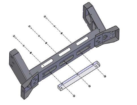 85. Attach the OE stone shield bracket to the chassis mount using 3 M8 x 25 black bolts,
