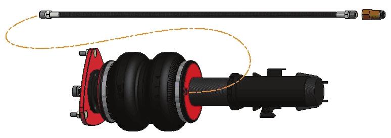 Wrap the threads of the leader hose with Teflon tape or thread sealant. Tighten the appropriate fitting (D or E) to the airline 1 3/4 turns beyond hand tight.