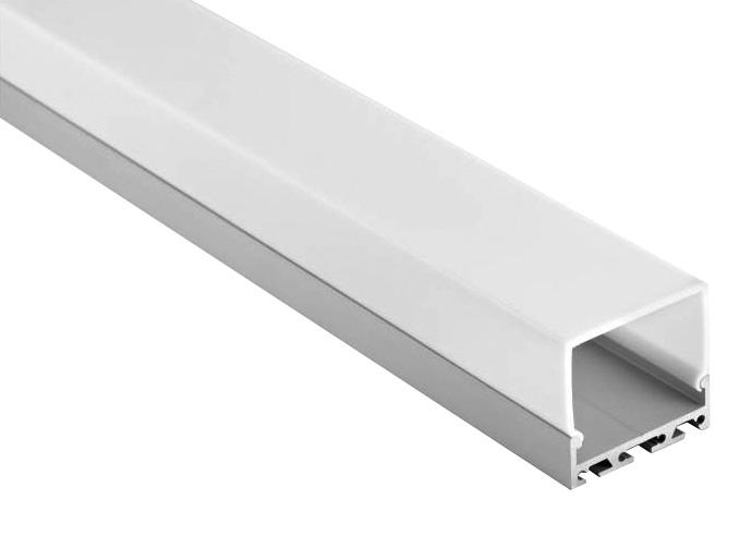MIRROR LIGHT LEDMRL LED square aluminium profile, pmma opal or clear