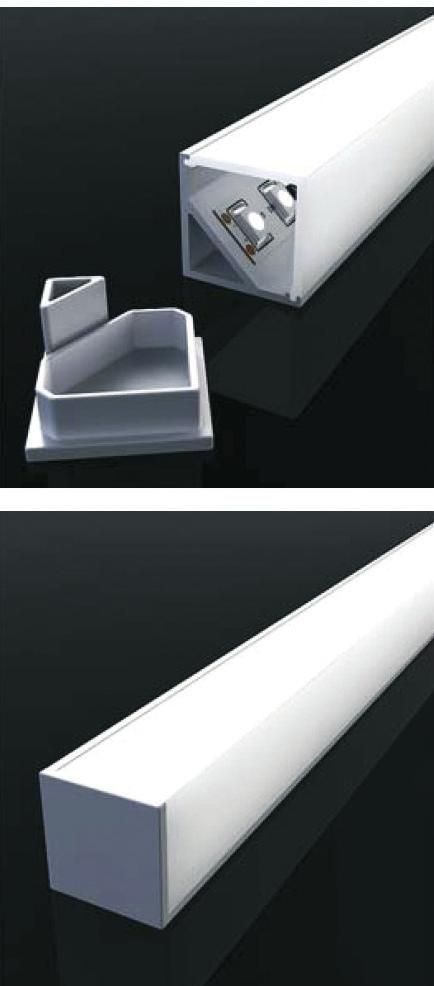 aluminium profile, pmma opal diffuser. 20W p/m.