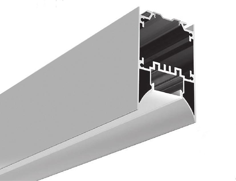 Supplied with end caps Suspended, surface AURORA LEDCOR LED aluminium profile,