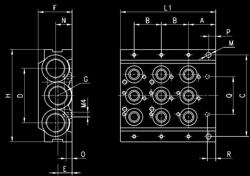 (CNVL-3H3) or 3x interface seals valve/manif. (CNVL-4H3); 6x fixing screws for valves Mod.