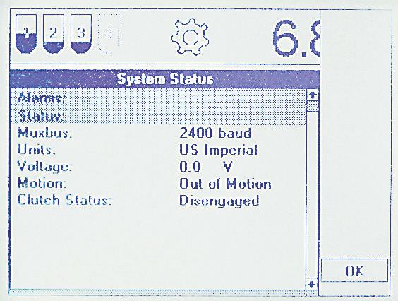 5.4.1 System Status Menu This Soft Key Menu displays the current status state of the system. This menu is beneficial when checking communications and/or connections. This menu is view only.