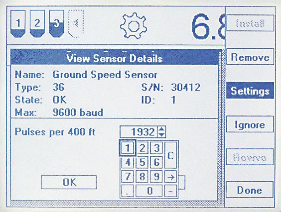 the sensor and pressing the Soft Key labeled Settings.