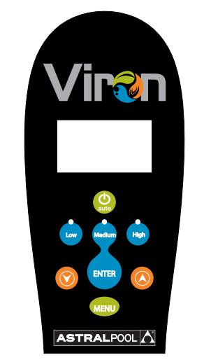 OPRATION OF CONTROL PANL VIRON P320 VO & P600 VO The Viron P320 and P600 evo pumps incorporate an LC backlit screen with the following features: In built time clock: Programmable for up to four timer