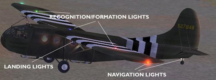 Navigation lights are only used over friendly territory to assist ground spotters with recognition.