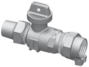 Ford Ball Valve Curb Stops Ball Valves with Pack Joints - Continued B84-333-NL Male Iron Pipe Thread by Pack Joint for Copper or Plastic Tubing (CTS) Valve Size MIP End CTS End B84-333-NL 3/4" 3/4"