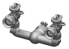 Plastic Ball Valve Branch Assemblies - Continued 6-1/2" Spacing Between Centers of Angle Ball Meter Valves Female Iron Pipe Thread Inlet<br by Two Meter Swivel Nut Outlets Serv.