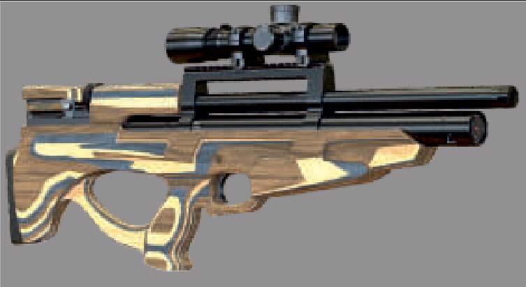 A new model with improved ergonomic features. The stock is made of laminated wood which provides eyecatching appearance. Intended for the devotees of compact guns.
