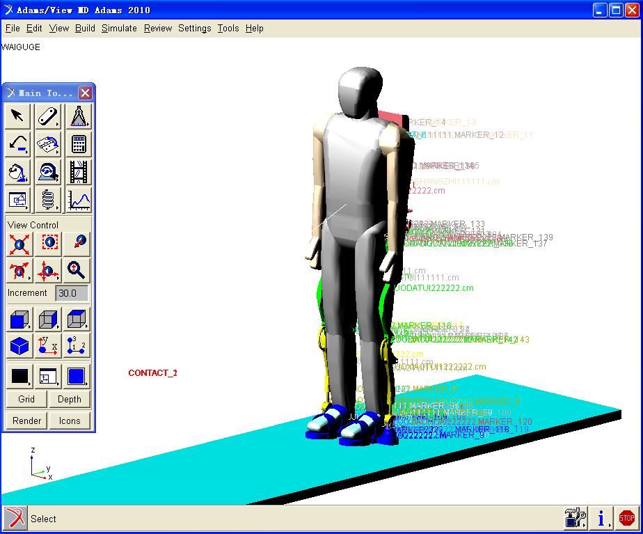 Fig. 8 Virtual prototype of the exoskeleton robot. Fig. 9 Driving function curve of the knee joint. Fig. 1 Driving function curve of the hip joint.