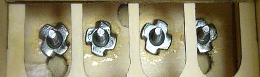 When the glue is fully cured, secure the dummy engine to the nose by driving 3 wood screws through the dummy engine s mounting ring, through the nose ring and into the added wooden.