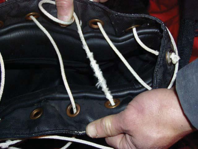 SECTION F: VALVE - PURSE STRINGS Look for fraying along the length of each Purse String.