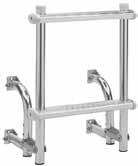 2-Step 18017 18018 23082T 23083T 2 Step - 15" fold down 3 Step - 25" fold down Stainless Steel Over Platform Telescoping Drop Ladder Steps - Fold out and over, Telescope down easily.