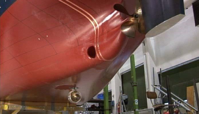 Figure 5 Aftbody of single screw hull showing azimuth thruster,