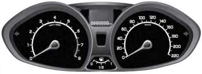 Instrument Cluster Type 2 E144826 A B C D Tachometer Information display Speedometer Fuel gauge Tachometer (If Equipped) PRNDS display Indicates the engine speed in revolutions per minute.