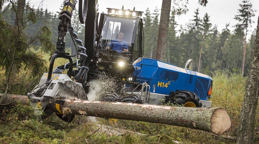 POWERFUL ALL-ROUND MACHINE H14 C A POWERHOUSE for final felling and thinning An intermediate-class harvester frequently switches between thinning S and final felling and should therefore be designed