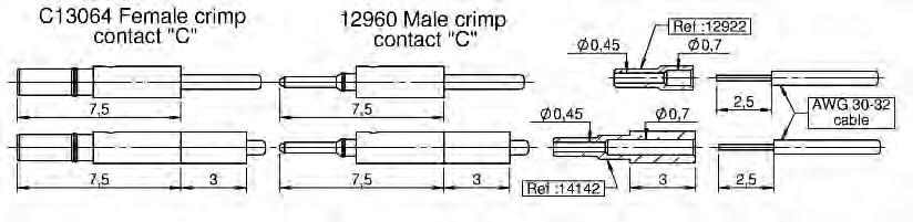 E C13313 C14765 RG178 RG178DS 2,2 mm 2,8 mm 2,4 mm 2,8 mm COAX CABLE