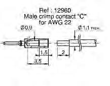 CMM 220 Male mixed-layout CRIMP Number of contacts LF pin 1 side 2 2 1 n n - y y z z - Number of contacts opposite side LF pin 1 Type : S-C See
