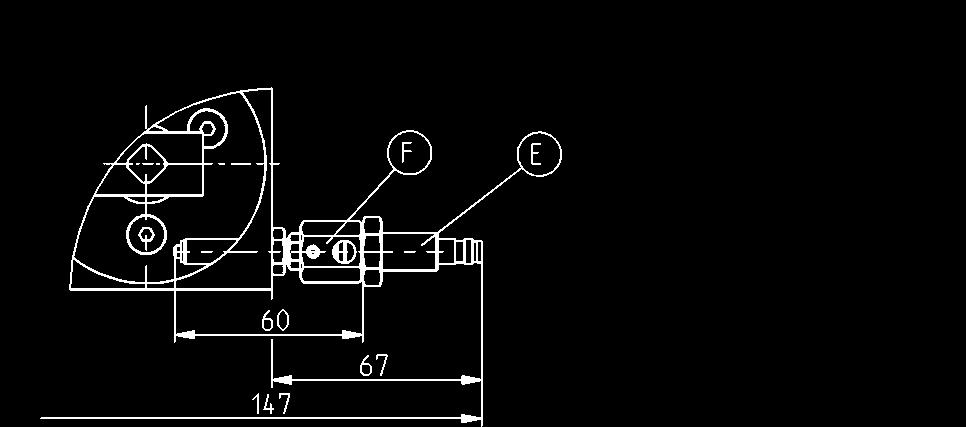 F50-LB Rotation limiter Order no. DB50 F E Stop confirm screw Order no.