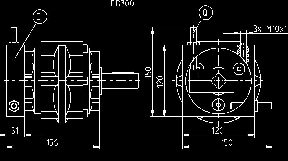 F300-LB D + Q F Rotation limiter Order no.