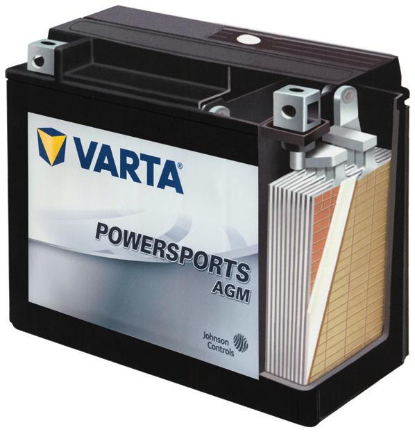 VARTA AGM POWERSPORTS TECHNOLOGY Hard revving, long rides or all kinds of weather are never problems for the rugged VARTA powersports AGM battery.