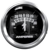 34 Ammeter gauge has 60-0- 60 range unlighted, fits 2