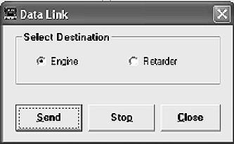 Engine Data Link Select Engine Data Link to display the Data Link test screen. This screen allows you to send a limit engine torque command to the engine or a disable retarder command to the retarder.