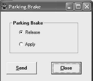 Actuate Parking Brake Hydraulic Power Brake System Select Actuate Parking Brake to display the Parking Brake test screen. Select Release or Apply, then select Send to test the parking brake.