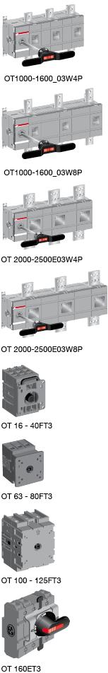 Switch-disconnectors Ordering information S00466B S01341A S00690A S00260A S04010 S04009 KE00053 KE00054 Front operated s with The phase barriers are mounted as standard.