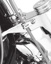 Kit includes chrome-plated mounting hardware. Fits 00-later XL and Dyna (except FXDWG) models equipped with braided brake lines.