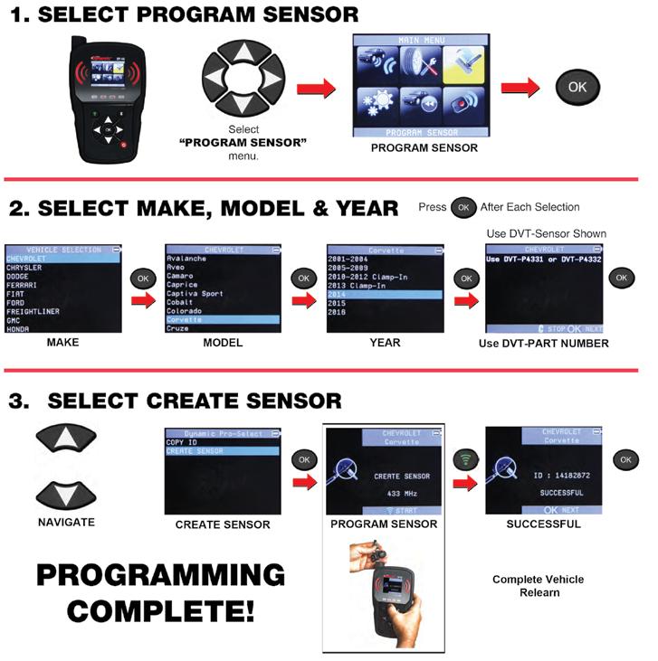Dynamic Pro-Select Sensor Programming Instructions