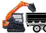 Long Reach for Maximum Lifting and Dumping, High Bucket Hinge Pin Height Kubota's unique vertical lift is