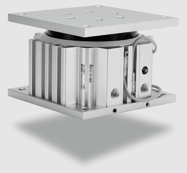 Guide Table MGF Series ø, ø, ø0 Low-profile compact cylinder utilizes a large concentric guiding sleeve to provide excellent eccentric load resistance.