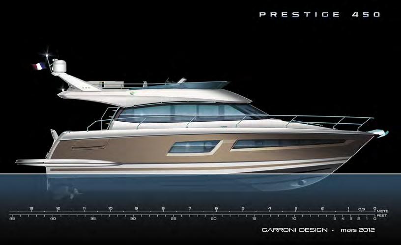 PRESENTATION IN THE WAKE OF THE PRESTIGE 500! The Prestige 450 take all the elements that made the success of the Prestige 500 which are the DNA of the new Prestige.