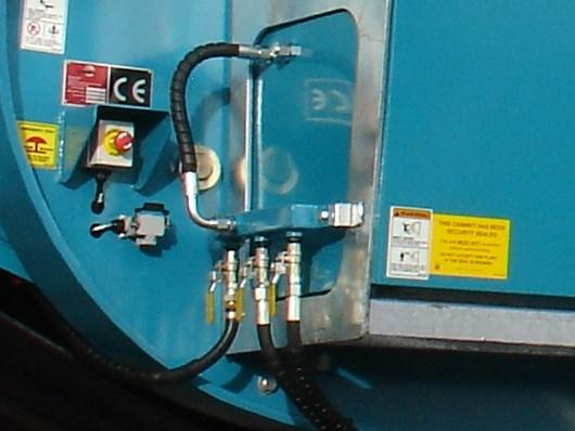 Hydraulic water pump Crusher mounted camera - displayed on screen beside control panel Radio remote