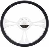 STEERING WHEELS Billet Specialties Steering Wheels are now available in 14" & 15½" diameters. The back side of each steering wheel is milled & has polished finger notches added for comfort.