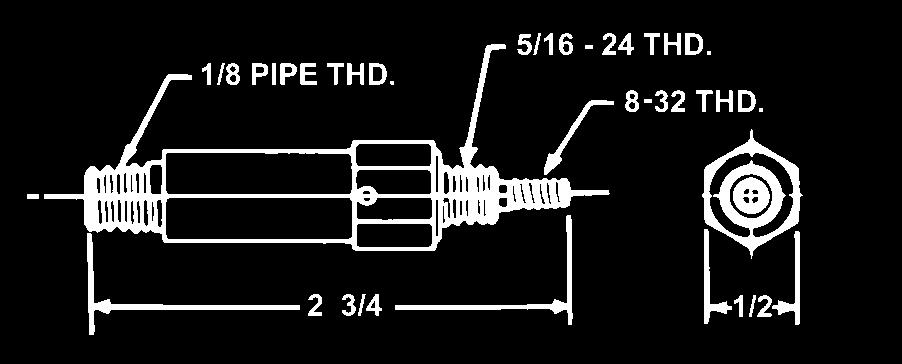 MC1 1/8 PIPE THD. MANIFOLDS The Miniaturized 8-Port Manifold is machined from aluminum alloy bar stock and anodized. Air inlet and the 8 ports are 1/8-27 pipe thread.