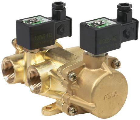 SONOI VVS pilot operated, high flow, heavy duty single solenoid / dual solenoid 1/4 to 1 TURS Rugged forged brass bodied solenoid valves (mono- or bistable function) designed to provide maximum flow