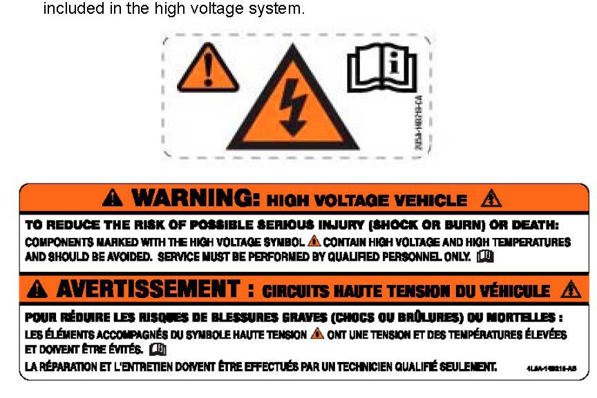 Warning decals like the ones shown here - will be located on components included