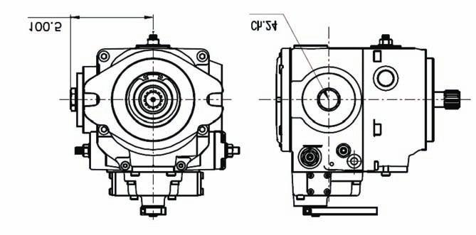 OPTIONAL (continued) Arrangement for remote filter (FR) - Mounting Flange SAE B Without filter By-pass valve The By-pass valve