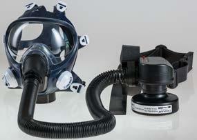 Thanks to its construction, the respirator can be connected directly with the full face mask or with the help of an adaptor (supplied with the respirator) placed on a belt and connected with a hose.