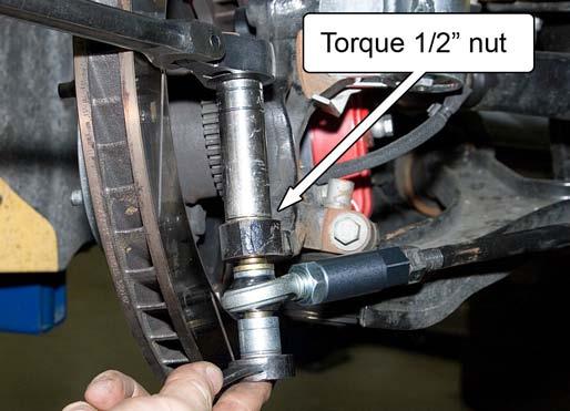 NOTE: The tie-rod will spin freely at the steering rack connection (under the rubber boot) to allow the MM Adjustable Tie-rod End to be aligned with the Tapered Stud.