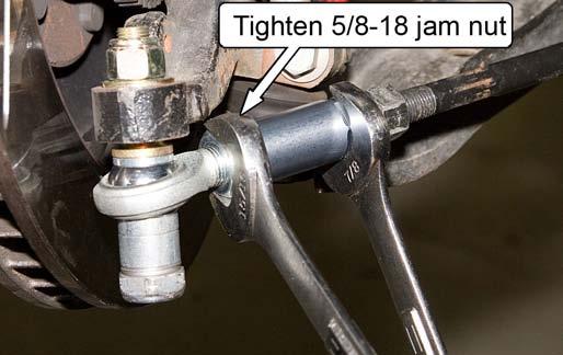 17. Verify that the outboard 5/8-18 jam nut securing the rod end to the MM Aluminum Adapter Sleeve is tightened to 41 ft-lb.