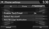Selecting an Account If your phone has both text message and e-mail accounts, you can select only one of them at a time to be active and receive notifications. 1.
