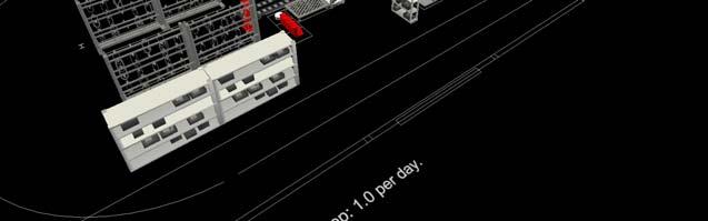 The current layout was modeled to provide a base case for comparison purposes. Phase 1 and Phase 2 were also modeled to determine if they meet the minimum throughput of one truck per day.